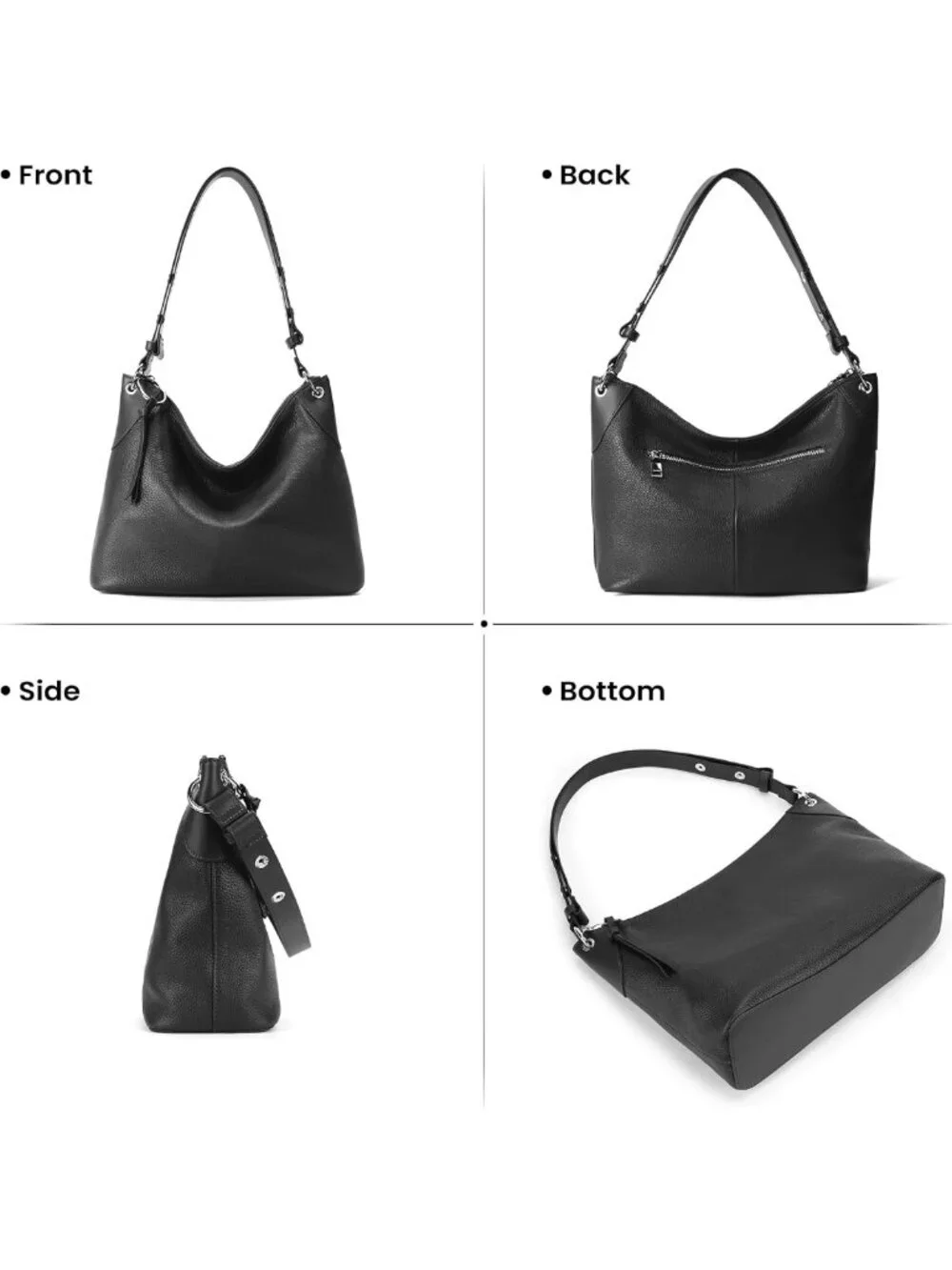 Trendy Genuine Leather Hobo Bag for Women | Soft Crossbody Shoulder Purse with